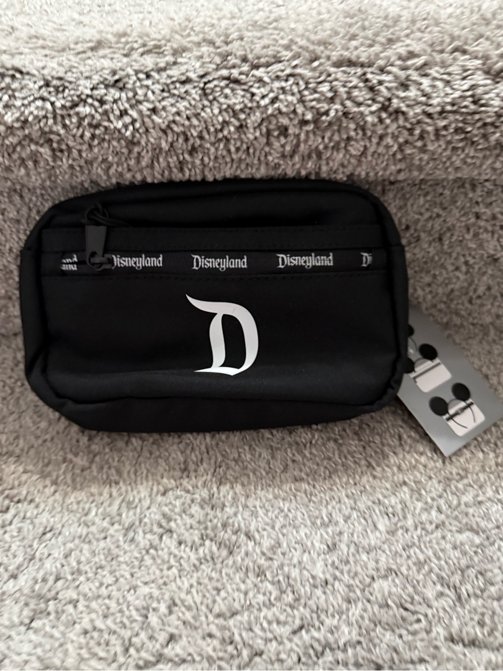 Disney Black Waist Bag with White 'D' Logo